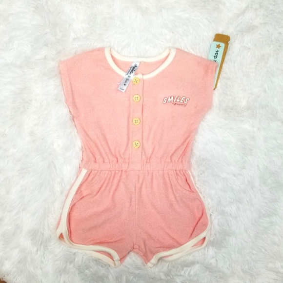 Charlotte & Star "Smiles for Mommy" Terry Cloth Romper, 3-6 Months - Picture 1 of 3